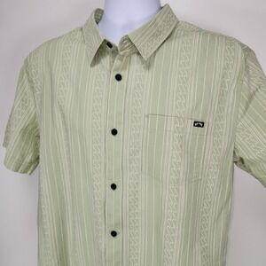 BILLABONG LOW TIDE Men's L Woven Shirt Sage Frost Waves Beach Surf